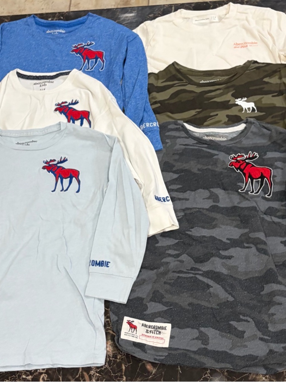 Abercrombie Kids Long-Sleeve Moose Logo Shirt - Light Blue
